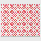 Red Quatrefoil Patroon Cadeaupapier (Vlak)