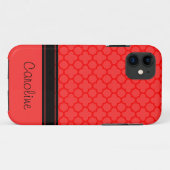 Red Quatrefoil Patroon Case-Mate iPhone Case (Achterkant (horizontaal))