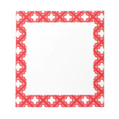 Red Quatrefoil Patroon Notitieblok (Voorkant)