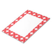 Red Quatrefoil Patroon Notitieblok (Schuin)
