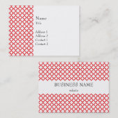 Red Quatrefoil Patroon Visitekaartje (Voorkant / Achterkant)