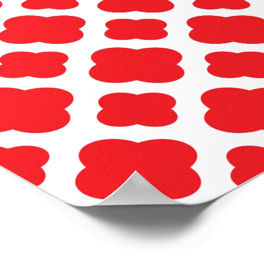 Red Quatrefoil Pattern Poster (Hoek)