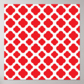 Red Quatrefoil Pattern Poster (Voorkant)