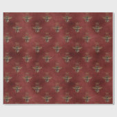 Red Queen Bee Gold Elegant Gift Cadeaupapier (Vlak)