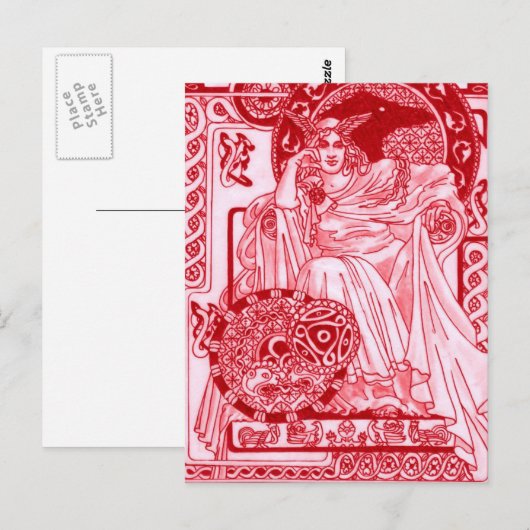 Red Queen Corbie Briefkaart (Voorkant / Achterkant)