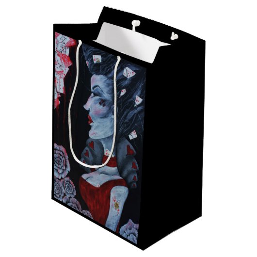 Red Queen hoort Alice Wonderland Rozen Gothic Art Medium Cadeauzakje (Achterkant Gekanteld)
