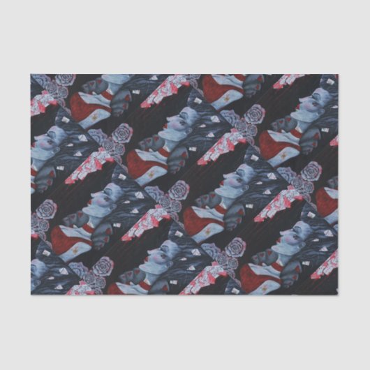 Red Queen hoort Alice Wonderland Rozen Gothic Art Tissuepapier (Voorkant)