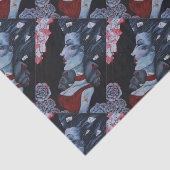 Red Queen hoort Alice Wonderland Rozen Gothic Art Tissuepapier (Detail)