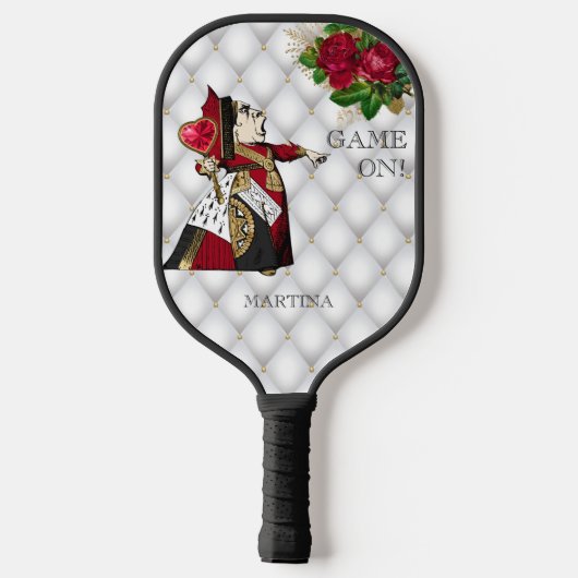 Red Queen of Hearts Alice in Wonderland Pickleball Paddle (Achterkant)