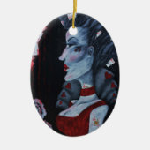 Red Queen of Hearts Alice Wonderland Fantasy Art Keramisch Ornament (Voorkant)
