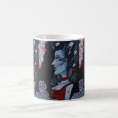 Red Queen of Hearts Alice Wonderland Fantasy Art Koffiemok (Center)
