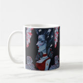 Red Queen of Hearts Alice Wonderland Fantasy Art Koffiemok (Links)