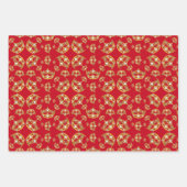 Red Queen of Hearts Gold Crown Herhaal design Inpakpapier Vel (Voorkant 3)