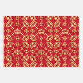 Red Queen of Hearts Gold Crown Herhaal design Inpakpapier Vel (Voorkant)
