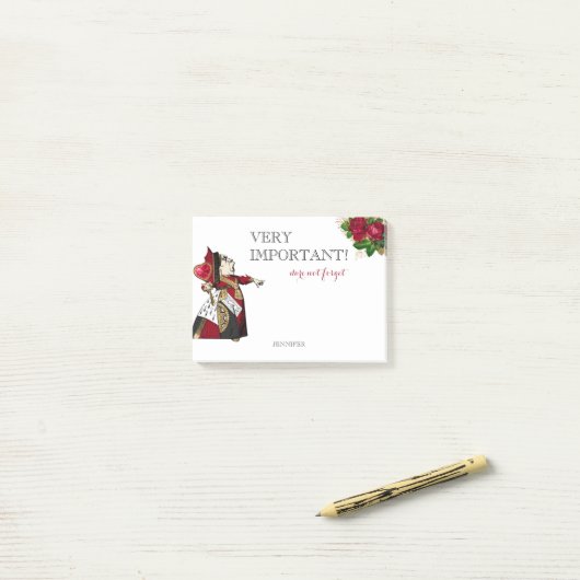 Red Queen of Hearts Post-it® Notes (Op bureau)