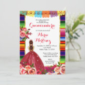 Red Quinceañera Birthday Kaart (Staand voorkant)