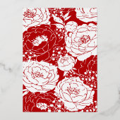 Red Quinceañera Folie Invitation Uitnodiging (Achterkant)