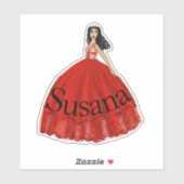 Red Quinceanera Mode Illustratie sticker (Vel)