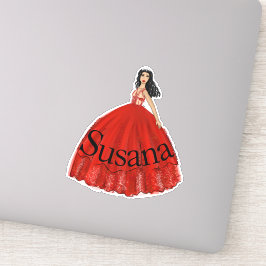 Red Quinceanera Mode Illustratie sticker