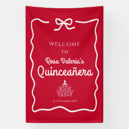Red Quinceañera Welkom Spandoek