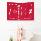 Red Quinceañera Welkom Spandoek (Insitu)