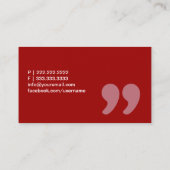 Red Quotes Screenwriter Visitekaartje (Achterkant)