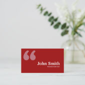 Red Quotes Screenwriter Visitekaartje (Staand voorkant)