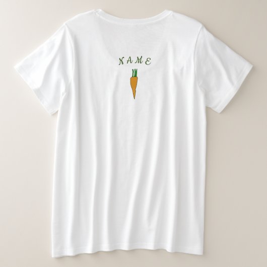 RED RABBIT CUSTOM NAME Vrouwen Plus-Size T-SHIRT (Design achterkant)