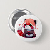 Red Raccoon Valentijn Ronde Button 5,7 Cm (Voorkant /achterkant)