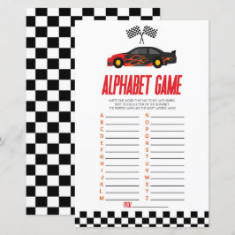 Red Race Auto Alphabet Baby shower spel