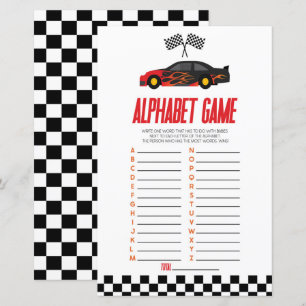 Red Race Auto Alphabet Baby shower spel