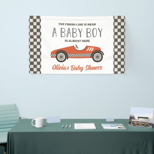 Red Race auto Baby shower Spandoek (Beurs)