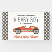 Red Race auto Baby shower Spandoek (Horizontaal)