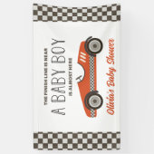 Red Race auto Baby shower Spandoek (Verticaal)
