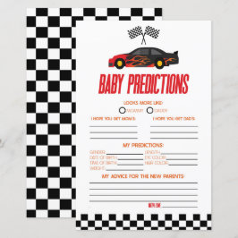 Red Race Auto Baby shower Voorspellingen Spel