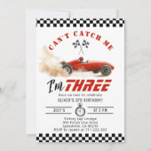 Red Race auto Cant catch me Boy 3e verjaardag Kaart (Voorkant)