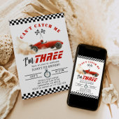 Red Race auto Cant catch me Boy 3e verjaardag Kaart