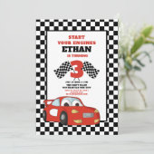 Red Race auto kind's 3e verjaardag Kaart (Staand voorkant)