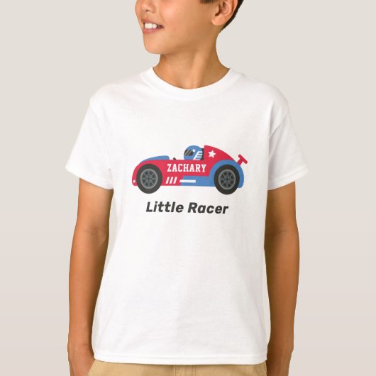 Red Race Auto Little Racer Boy Gepersonaliseerd T-shirt (Voorkant)