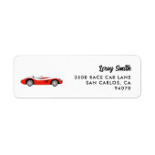 Red  Race auto retouradres Etiket (Voorkant)
