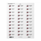 Red Race auto retouradres Etiket (Full Sheet)