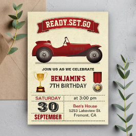 Red Race auto's Birthday Party nodigt uit Kaart