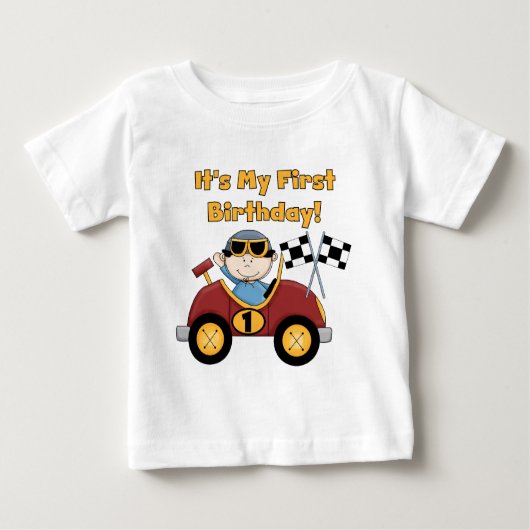 Red Race Car 1st Birthday Tshirts en Gifts (Voorkant)