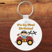 Red Race Car 1st Birthday Tshirts en Gifts Sleutelhanger (Voorkant)