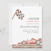 Red Race Car 3e verjaardag, Any Age Boys Racing Kaart (Voorkant)