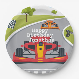 Red Race Car 3rd Birthday Papieren Bordje