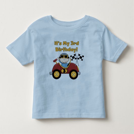 Red Race Car 3rd Birthday Tshirts en cadeaus (Voorkant)