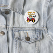 Red Race Car 5th Birthday Tshirts en Gifts Ronde Button 5,7 Cm (In situ)