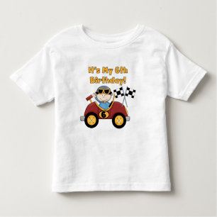 Red Race Car 6th Birthday T-shirts en geschenken