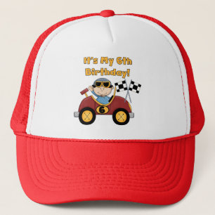 Red Race Car 6th Birthday T-shirts en geschenken Trucker Pet